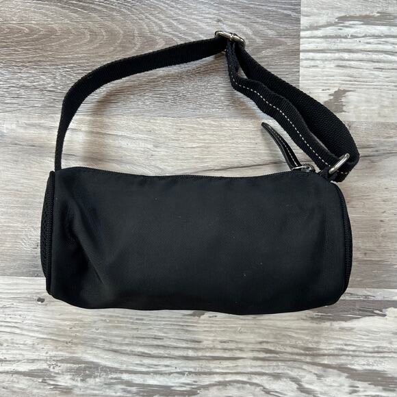 Tommy Hilfiger Black Nylon Shoulder Bag Pink Lining Y2K Logo Mini Purse - Picture 4 of 6